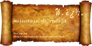 Weinstein Árpád névjegykártya
